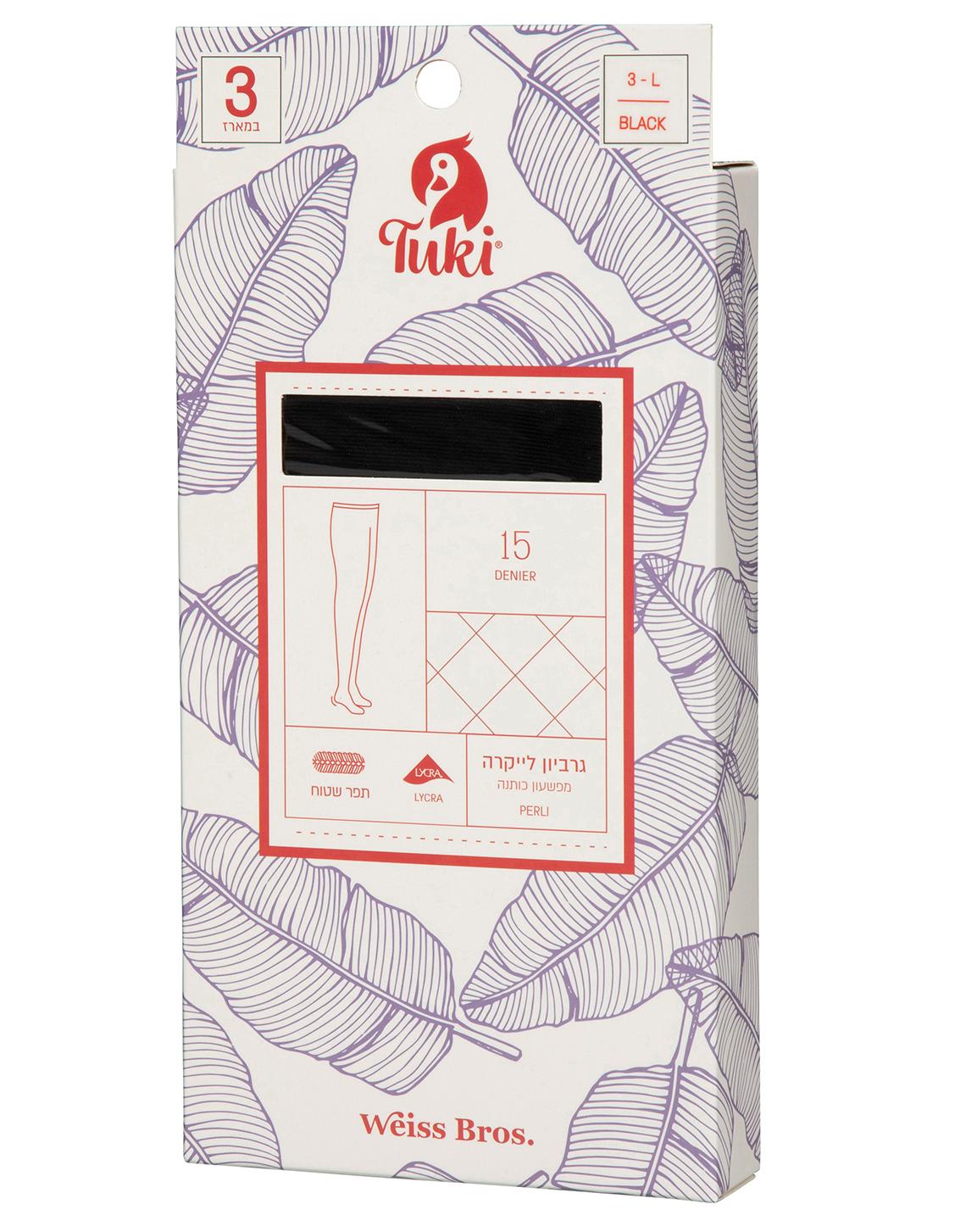גרביון לייקרה 15 דנייר מתאים לסנדל- 3 במארז
