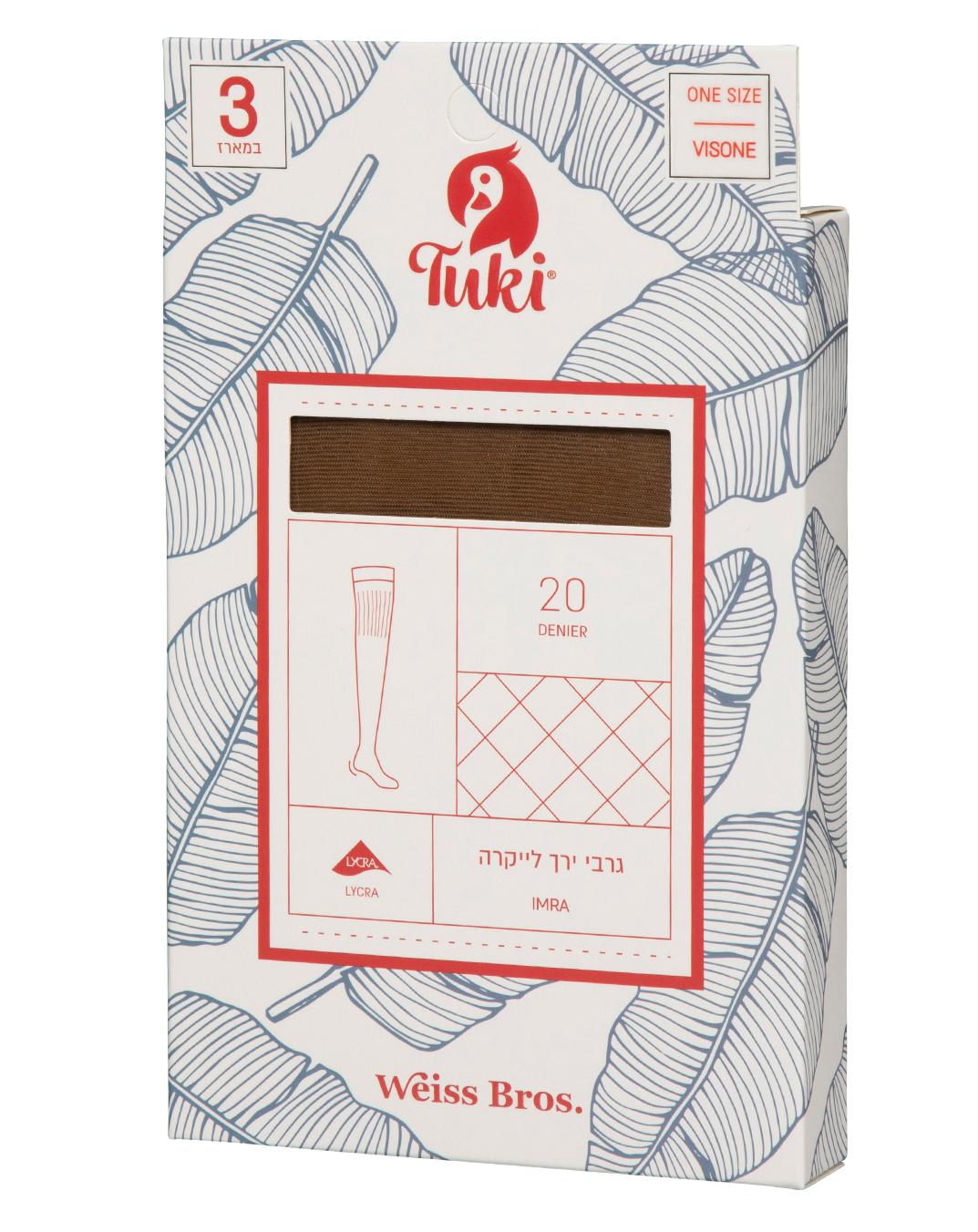 גרבי ירך לייקרה 20 דנייר - 3 זוגות במארז