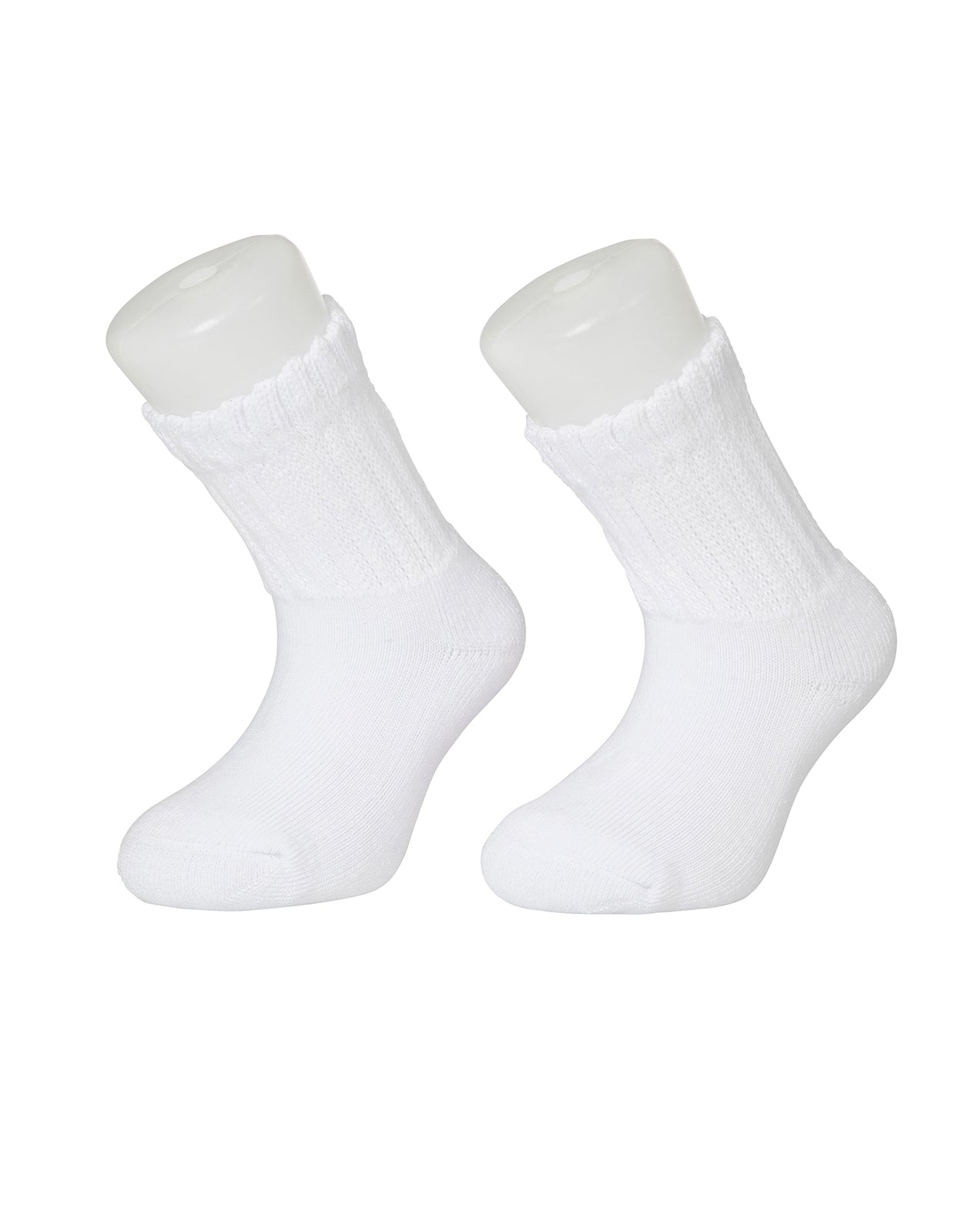 גרבי ספורט ריפוד מגבת לילדים בצבע לבן  - 2 במארז