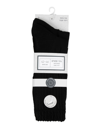 גרבי ספורט ריפוד מגבת לגבר בצבע שחור  - 2 במארז