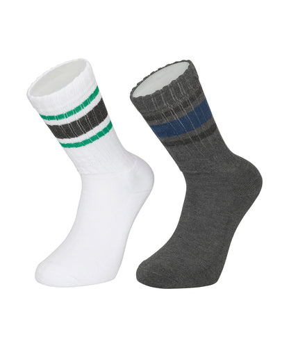 גרבי ספורט ריפוד מגבת לגבר צבעוני  - 2 במארז