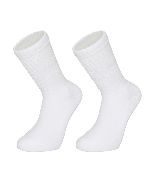 גרבי ספורט ריפוד מגבת לנשים בצבע לבן  - 2 במארז