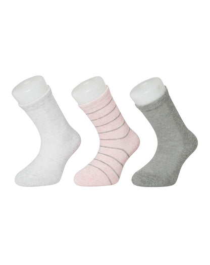 גרבי ילדות מכותנה צבעוני - 3 במארז